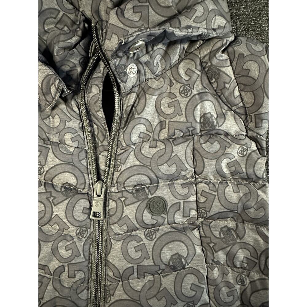 G/FORE Women G's Printed Puffer Golf Vest Removable Hood M NWT Charcoal Gray G4 - Picture 4 of 10